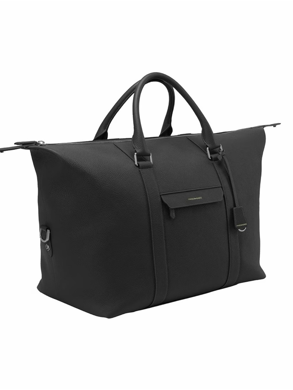 Maison de Sabre Black Leather Travel Tote Bag for -Weekender